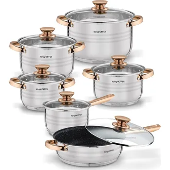 Sada nádobí Konighoffer Sada hrnců BARI Rose gold 12dílná