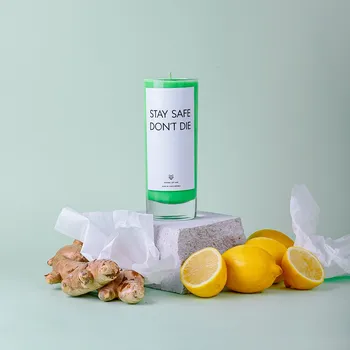 Svíčka IRONIC CANDLES -STAY SAFE DON´T DIE Velikost svíčky / Size: Malá / Small, Barva a vůně / Color and scent: Bílá - JASMÍN