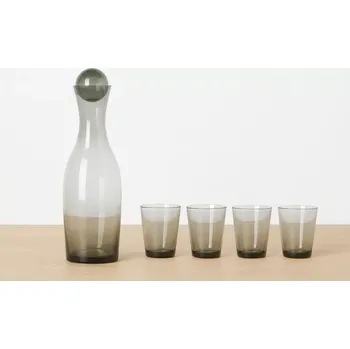 Sada nádobí House Doctor Houston, set karafa a 4 sklenice, šedá
