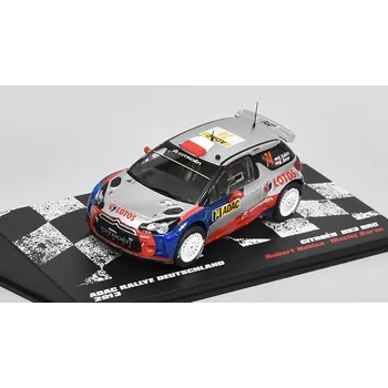autíčko DeAgostini Citroen DS3 RRC ADAC Rallye Německo 2013 1:43 - Rallye automobily časopis s modelem #23 Citroen DS 3 RRC ADAC Rallye Deutschland 2013 - kovový model auta