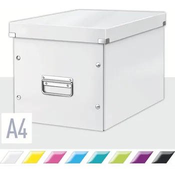 Archivační box Archivační krabice LEITZ WOW Click & Store A4 32 x 31 x 36 cm, bílá