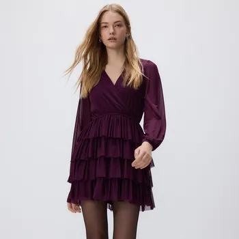 Dámské šaty Reserved - Mini šaty - tmavě fialová - 656HS-49X - 656HS-49X-XS