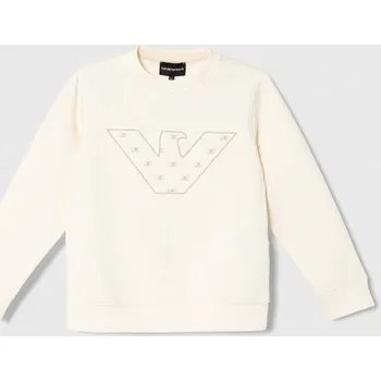 Dámská mikina Dětská mikina Emporio Armani béžová barva, s aplikací 6R4ME7.1JHSZ 01X, vel. 142