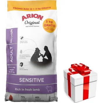 Krmivo pro psa ARION Original Sensitive Adult Medium 12+3kg + překvapení pro psa ZDARMA