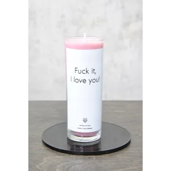 Svíčka IRONIC CANDLES -FUCK IT I LOVE YOU! Velikost svíčky / Size: Střední / Medium, Barva a vůně / Color and scent: Zelená tmavá - GIN & TONIC