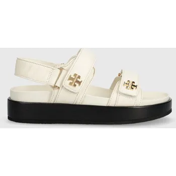 Dámské sandále Kožené sandály Tory Burch Kira Sport Sandal dámské, béžová barva, na platformě, 144328.104 01X, EUR 35.5