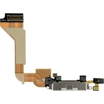 Nabíjecí a datový flex konektor s mikrofonem pro iPhone 4 - bílý