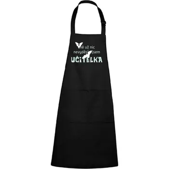 Kuchyňská zástěra Zástěra s potiskem Jsem učitelka Barva zástěry: Černá