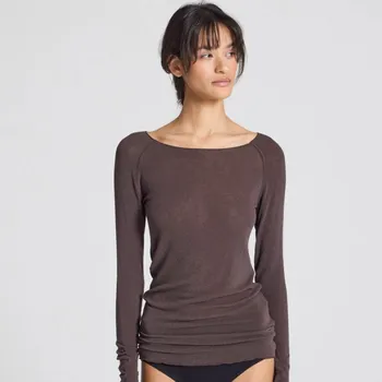 GAI+LISVA Dámský vlněný top Amalie - Mulch Velikost: L