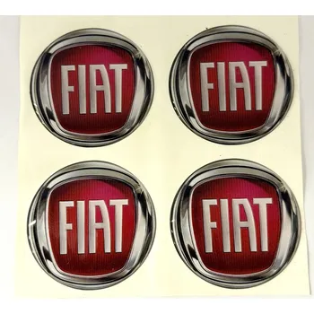 Poklice na kolo Samolepka na poklice, alu kola Fiat červený 53 mm