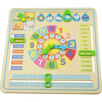 Výuková hračka Vzdělávací manipulační tabule HODINY DNY pro děti