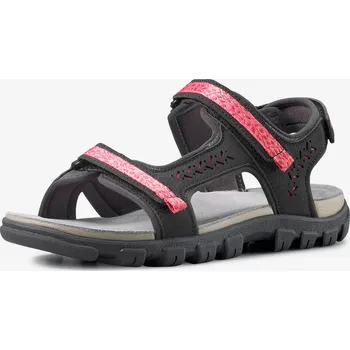 Dámské sandále QUECHUA Dámské turistické kožené sandály NH 500 36 BÉŽOVÁ|RŮŽOVÁ|ŠEDÁ