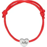 Doria Náramek pro děti se jménem / textem na červené šňůrce se srdcem E250