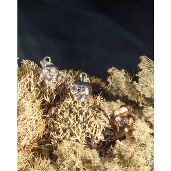 Náhrdelník NOIR ŠPERKY stříbrný náhrdelník LEBKA s ametysty