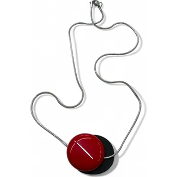 Náhrdelník Luba Bakičová - skleněný náhrdelník DOTS / červeno černý