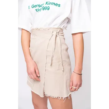 Dámská sukně REVIVE RAW CUT SUKNĚ - béžová Velikost: S/M