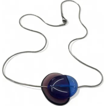 Náhrdelník Luba Bakičová - skleněný náhrdelník DOTS / Fialovo-modrý