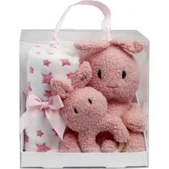 Dárkový potravinový koš Dětský dárkový set s dekou s plyšovým zajícem