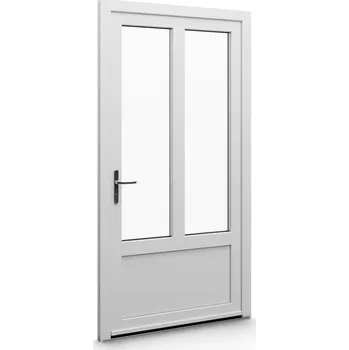 Vchodové dveře ALUPLAST Plastové jednokřídlové hlavní vchodové dveře zlatý dub/bílé 13 Otvírání: Pravé, Šířka v cm: 100, Výška v cm: 200