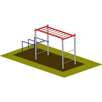 Posilovací věž Žebřiny a dvojbradla, výška pádu do 1.50 m WK26 b, Workoutový prvek