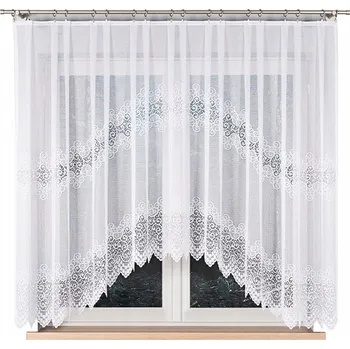 Záclona Markýzová Záclona žakárová bílá 300 cm x 160 cm žabky