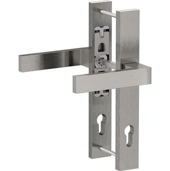 Dveřní kování Hliníkové štítové kování klika-klika s roztečí 92mm s delším čtyřhranem, broušený elox