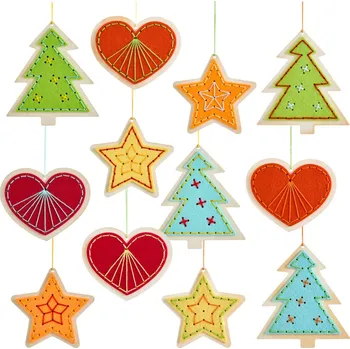 kreativní sada Haba Kreativní sada Vyšívaná dekorace Srdce, hvězda a stromeček