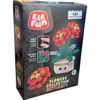 ostatní stavebnice STAVEBNICE ELEFUN FLOWERS Micro stavebnice KVĚTINY V KVĚTINÁČI 3D 430 dílků 317