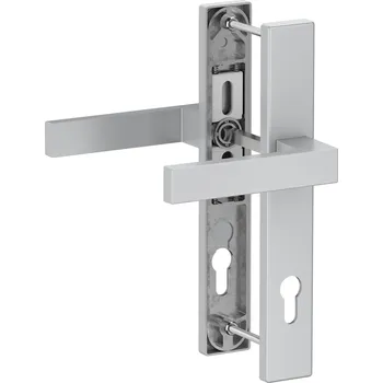 Dveřní kování Hliníkové štítové kování klika-klika s roztečí 92mm, stříbrné