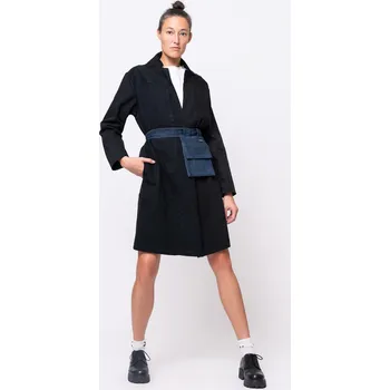 Dámský kabát REVIVE 3DE NIME COAT - černý kabát