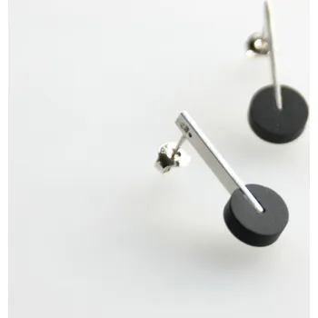 Náušnice tomáš holub - NÁUŠNICE AG ROUND LONG - černé