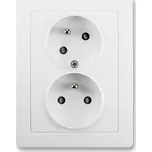 ABB s.r.o. Zásuvka 2-násobná bezšroubová šikmá bílá SWING L