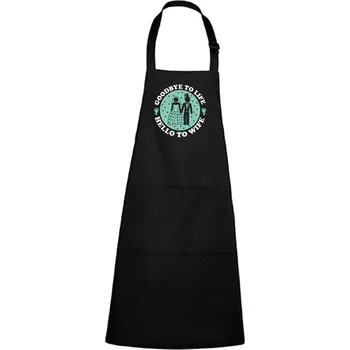 Kuchyňská zástěra Zástěra s potiskem Goodbye to life Barva zástěry: Černá