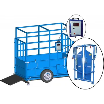 Průmyslová váha Mobilní váha na dobytek DVM-OF-F7D do 2000 kg délka 2,4 m displej FORMATIC7, fixační čelo