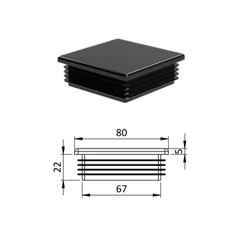 Příslušenství pro plot Krytka plastová 80 x 80 mm, černá