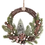 Anděl Přerov Věnec se stromky na zavěšení ø 26 cm + dekorace