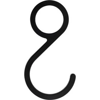 Nábytkové kování SIMAUSROM háček pro šatní tyč kulatý o 25 mm hliník černý mat