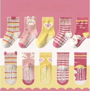 Pánské ponožky Protiskluzové ponožky - TMAVĚ RŮŽOVÉ KRÁLÍK - (3-5 let) L (Značka: MINLIU)