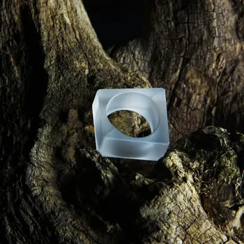 Prsten Luba Bakičová - broušený prsten ze skla / MAT zkosený Velikost: velikost 60 / 9