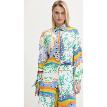 Dámská košile Košile Moschino Jeans dámská, bílá barva, relaxed, s klasickým límcem, 0217 3735 0217.3735 MLC, vel. 38