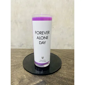 Svíčka IRONIC CANDLES svíčka - Forever alone day Velikost svíčky / Size: Střední / Medium, Barva a vůně / Color and scent: Bílá - ŠAFRÁN, MANDLE & SKOŘICE