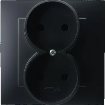 Elektrická zásuvka Dvojitá zásuvka bez uzemnění kompletní OSPEL SAFÍR GP-2Z/33 ČERNÁ