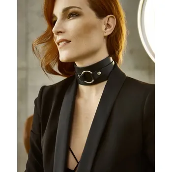 Náhrdelník Zrzáky kožený choker - černý se zlatým kováním