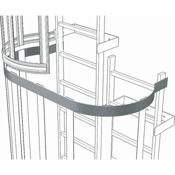 Žebřík ZARGES Oblouk zádové ochrany přesazené provedení, 44247, Materiál: nerezová ocel