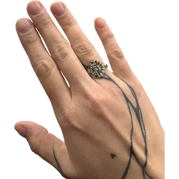 Prsten SPOON RINGZ stříbřený upcycled prsten malý / rukojeť lžičky 8.