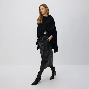 Dámská sukně Reserved - Midi sukně se zipem - černý - 029HW-99X - 029HW-99X-S