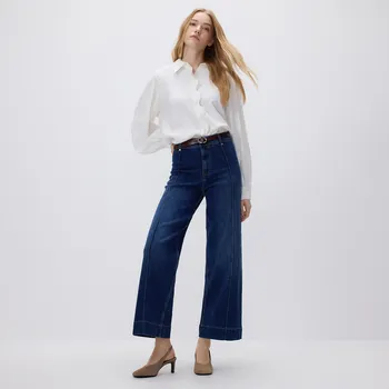 Dámské džíny Reserved - Džínové kalhoty s páskem - modrá - 720IH-55J - 720IH-55J-38