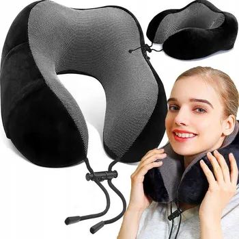 Polštář EM Automotive Cestovní Polštář Rogal na krk (Paměťová pěna, černý)