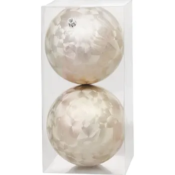Vánoční dekorace MAGICHOME KOULE VÁNOCE, 2 ks, béžové, 12 cm