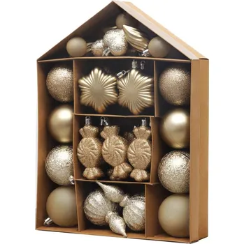 Vánoční dekorace KOULE Magichome Vánoce, 32 ks, šampaň, mix